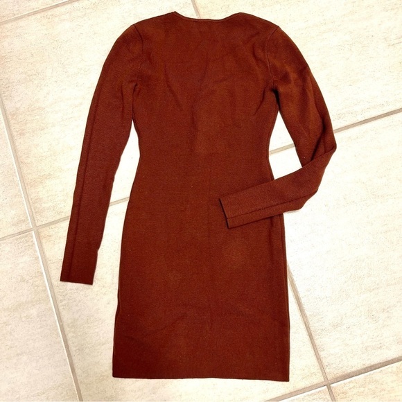 Abercrombie & Fitch-Long-Sleeve Half-Zip Mini Sweater Dress-Size: XSP Rusty. - Picture 10 of 12